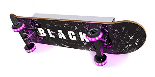 Evotec Easy Cruiser Black LED - Lámpara de Pared (5 focos, 3000 K, 9 W, 900 lúmenes/Ruedas RGB, Control de luz por Mando a Distancia, Madera, 9 W, Transparente, tamaño pequeño)