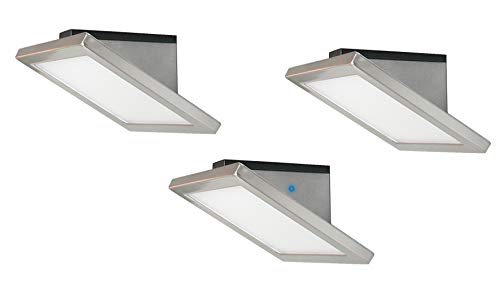 Evotec Nelly - Juego de 3 luces LED para parte inferior de mobiliario (4000 K, 3 x 6 W, 3 x 300 lúmenes, acero, 18 W), transparente