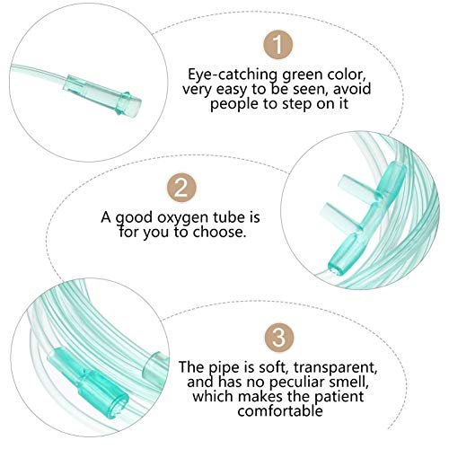 EXCEART 6 Piezas 2M Cánula de Oxígeno Nasal Tubos de Oxígeno Cánula O2 Cánula Conector Estándar Tubo de Suministro de Oxígeno para Adultos