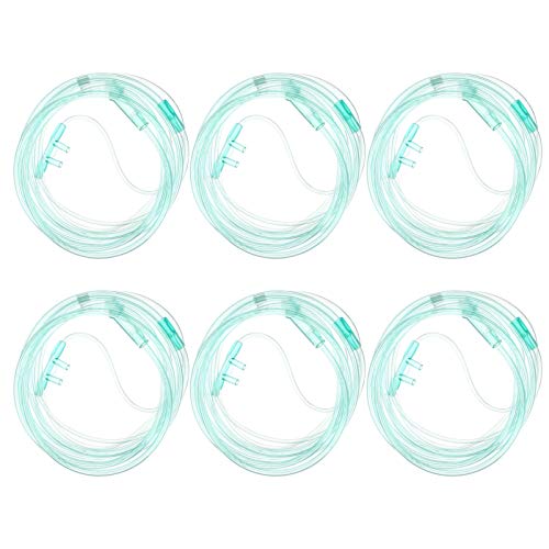 EXCEART Tubo Verde Suave de La Cánula de Oxígeno Nasal de 6Pcs 2M para Adultos