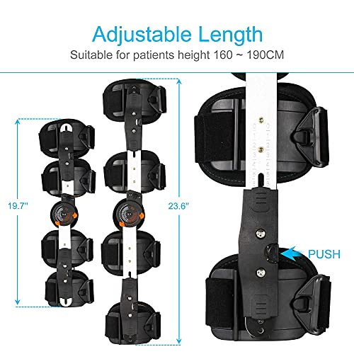 FACAZ Ortesis de Rodilla ROM con bisagras Ortesis de Rodilla Soporte de Pierna de Rodilla Adecuado para recuperación de Lesiones de Rodilla, rehabilitación postoperatoria de Artritis o Fractura