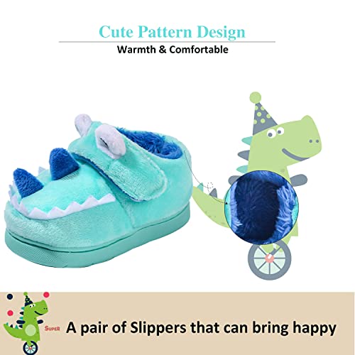 Fadezar Zapatillas De Estar por Casa para Niñas Niños Invierno Pantuflas Animales Antideslizantes Cálido Slippers 17 Verdes EU 24/25 (Tamaño de la etiqueta170)