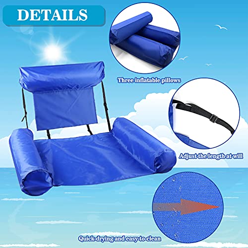 Faffooz Fila Flotante Inflable, Sillón reclinable Inflable de Agua Hamaca de Agua Inflable para Piscina de Adultos Utilizado para Jugar en el Parque acuático（Azul 100*120cm）