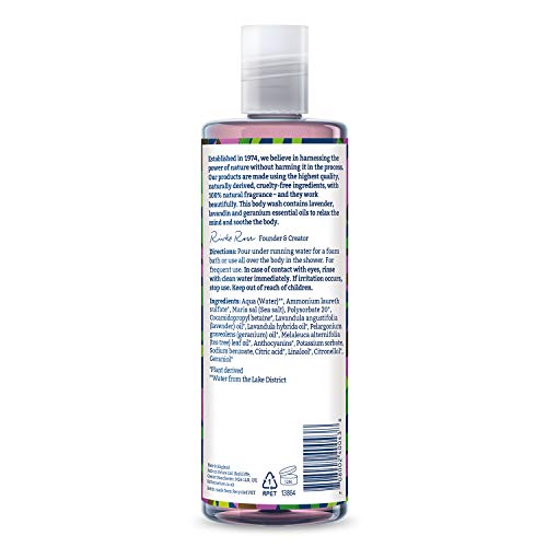 Faith in Nature Gel de Baño Natural de Lavanda y Geranio, Nutritivo, Vegano y No Testado en Animales, sin Parabenos ni SLS, 400 ml