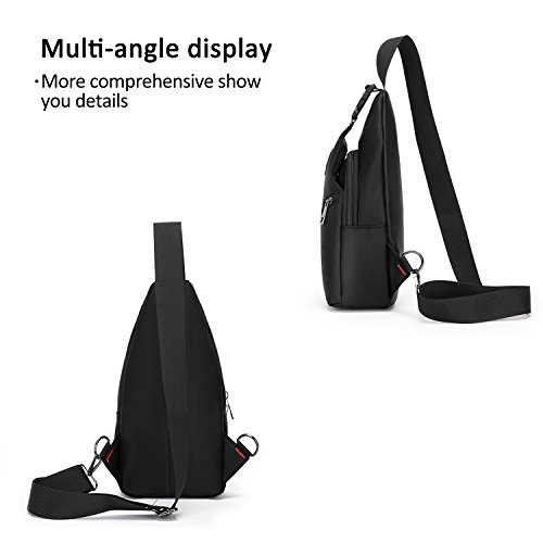 FANDARE Sling Bag Crossbody Bag Bolsas Gimnasio Mochila Ciclismo Excursionismo Bolso Senderismo Deportes Hiking Bag Gym Bolso Bandolera Hombre Hombro Las Mujeres Poliéster Negro