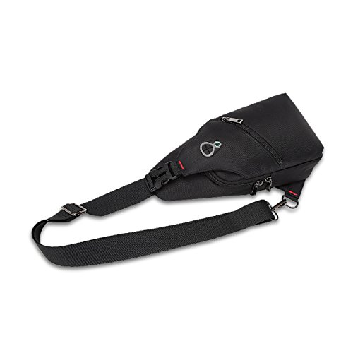 FANDARE Sling Bag Crossbody Bag Bolsas Gimnasio Mochila Ciclismo Excursionismo Bolso Senderismo Deportes Hiking Bag Gym Bolso Bandolera Hombre Hombro Las Mujeres Poliéster Negro