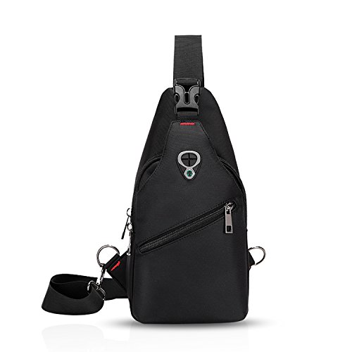 FANDARE Sling Bag Crossbody Bag Bolsas Gimnasio Mochila Ciclismo Excursionismo Bolso Senderismo Deportes Hiking Bag Gym Bolso Bandolera Hombre Hombro Las Mujeres Poliéster Negro