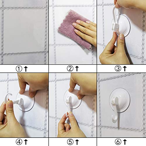 FANGZIDM 6 Piezas Ganchos Ventosa Potentes Impermeable, Reutilizable, Sin marcas 70MM Percha de Pared para Abrigos Bufandas Toallas Bolsos Llaves en Oficina Cocina Baño