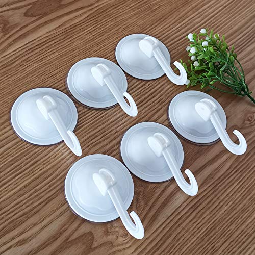 FANGZIDM 6 Piezas Ganchos Ventosa Potentes Impermeable, Reutilizable, Sin marcas 70MM Percha de Pared para Abrigos Bufandas Toallas Bolsos Llaves en Oficina Cocina Baño