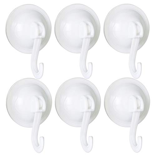 FANGZIDM 6 Piezas Ganchos Ventosa Potentes Impermeable, Reutilizable, Sin marcas 70MM Percha de Pared para Abrigos Bufandas Toallas Bolsos Llaves en Oficina Cocina Baño