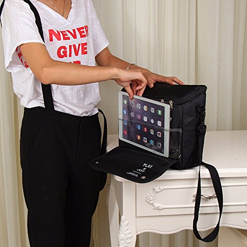 Farity-p Paquete de hielo de nylon - Alquiler de almacenamiento refrigerado fresco paquete de aislamiento silla de coche ipad soporte bolsa de almacenamiento,negro