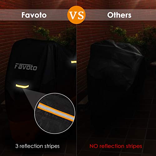 Favoto Funda para Moto Cubierta de la Moto 210D Impermeable Protectora a Prueba de Sol Lluvia Polvo Viento Nieve Excremento de Pájaro al Aire Libre XXL Negro+Naranja