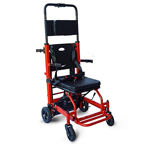 FBKPHSS Escalar y Subir Escaleras, Silla de Ruedas para Subir con Orugas 160 kg de Carga para Ancianos y Discapacitados Plegable Silla Auxiliar De Escalera,Rojo