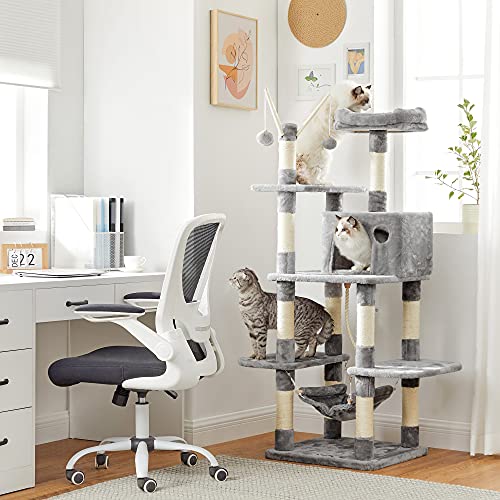 FEANDREA Árbol para Gatos, Rascador de Gatos, Gris Claro PCT86W