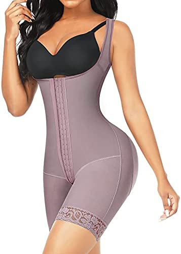 FeelinGirl Mujer Faja Reductora Chaleco sin Costura Corsé Bustier Ajustable Tirantes Faja Aabdominal Marrón M/Talla 36-38