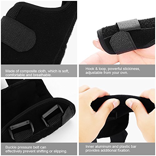 Férula ajustable para el pulgar, protección para el pulgar, soporte transpirable para el pulgar, vendaje de muñeca para esguinces, distensiones para el dolor de artritis, lesiones deportivas(Rechts M)