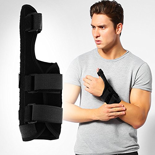 Férula ajustable para el pulgar, protección para el pulgar, soporte transpirable para el pulgar, vendaje de muñeca para esguinces, distensiones para el dolor de artritis, lesiones deportivas(Rechts M)