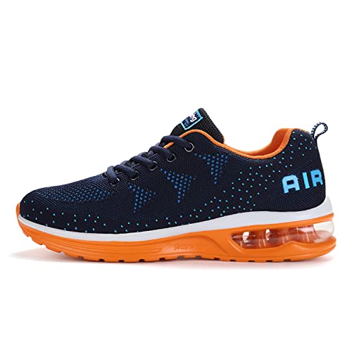 Fexkean Hombre Mujer Zapatillas de Deporte Zapatos Deportivos Aire Libre y Deportes Zapatillas de Running Gimnasia(A35BlueOrange44)