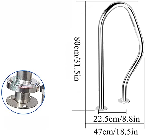 FGVDJ Barandillas de Piscina de Acero Inoxidable 304 para Entrada de Piscina enterrada Empuñaduras de Seguridad Barandillas de rampa, pasamanos de SPA fáciles de Montar -