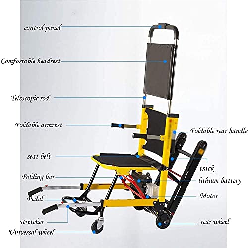 FGVDJ Silla de Ruedas eléctrica para Subir escaleras, Silla para Subir escaleras Silla para Subir escaleras de Emergencia Silla Plegable sobre orugas con Pilas