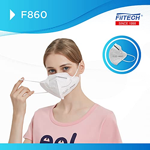 Filtech Mascarilla FFP2 | F860 | 20 uds | Certificado Europeo | CE | Homologada | 5 Capas | >95% Filtración | F860 Desechables