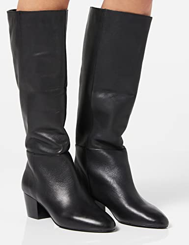 find. Leather Botas Mosqueteras, Negro Black, 38 EU