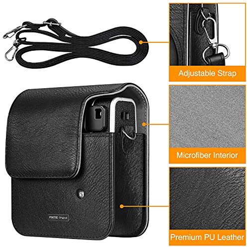 Fintie Funda Compatible con Fujifilm Instax Mini 40 - Estuche de Material Sintético de Primera Calidad con Correa Ajustable/Desmontable, Negro