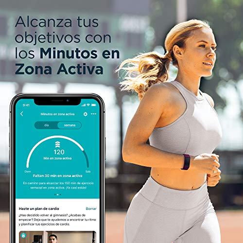 Fitbit Charge 4 Pulsera de actividad premium con GPS integrado, sumergible hasta 50m y 7 dias de batería, Morado (Ciruela)