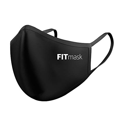 FITmask Mascarilla Reutilizable Lavable Certificada Tejido Hidrófugo Made in Spain Black Universe - Adulto Orejera - L