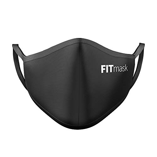 FITmask Mascarilla Reutilizable Lavable Certificada Tejido Hidrófugo Made in Spain Black Universe - Adulto Orejera - L