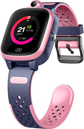 Fitonme 4G Reloj Inteligente para Niños - Smart Watch con GPS con Posición en Tiempo Real a Prueba de Agua, WiFi, Mensaje de Videollamada, Podómetro, Geofence SOS, Anti-Pérdida de Educación Temprana