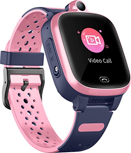 Fitonme 4G Reloj Inteligente para Niños - Smart Watch con GPS con Posición en Tiempo Real a Prueba de Agua, WiFi, Mensaje de Videollamada, Podómetro, Geofence SOS, Anti-Pérdida de Educación Temprana