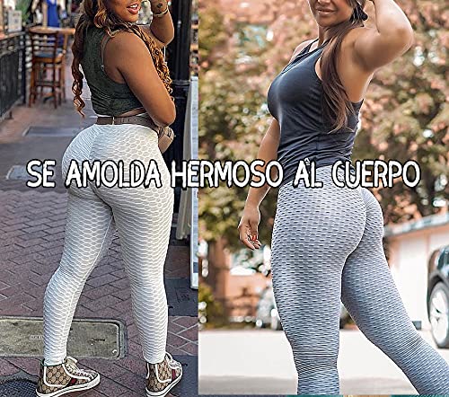 FITTOO Leggings Push Up Mujer Mallas Pantalones Deportivos Alta Cintura Elásticos Yoga Fitness  Gris S