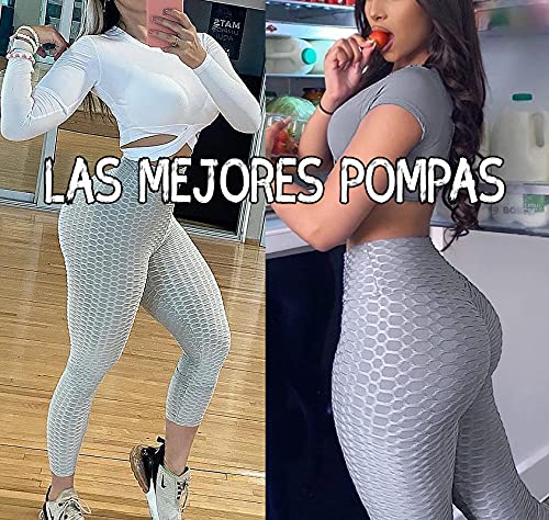 FITTOO Leggings Push Up Mujer Mallas Pantalones Deportivos Alta Cintura Elásticos Yoga Fitness  Gris S