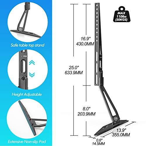 FITUEYES Pies de TV de 27 a 60 Pulgadas hasta 50 kg Patas TV Universal Inclinable y Altura Ajustable MAX VESA 800 x 400 mm