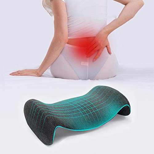 Fiunkes Almohada Lumbar para Dormir Cama de Espuma de Memoria Amortiguador Trasero Soporte para el Alivio del Dolor de Espalda Baja y Dormir en decúbito Lateral