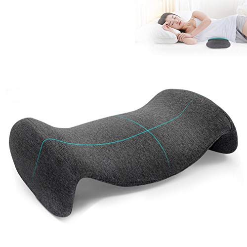 Fiunkes Almohada Lumbar para Dormir Cama de Espuma de Memoria Amortiguador Trasero Soporte para el Alivio del Dolor de Espalda Baja y Dormir en decúbito Lateral