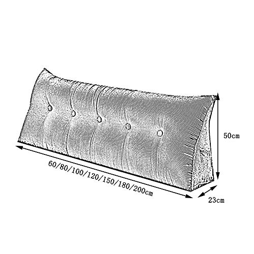 FLHSLY Casa Color sólido Pana cojín de Lectura Cojines Triangulares cuña la Cama Respaldo Soporte Lumbar Adecuado para habitación sofá,Naranja,180 * 50cm