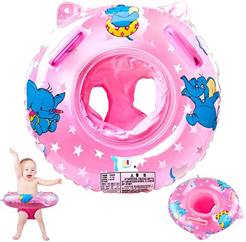 Flotadores Bebe, Anillo de Natación para Bebé Anillo Flotador Bebe Lindo Patrón Natación Inflable Flotador para Niños Entre 6-36 Meses (Rosa)