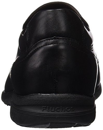 Fluchos | Mocasín de Hombre | Luca 8499 Ave Negro | Mocasín de Piel | Cierre con Elásticos | Piso de Goma