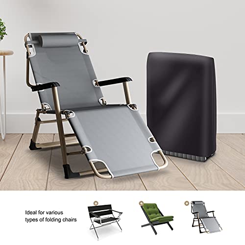 FlyLemon Funda para Silla reclinable Plegable Protectores de Silla de Gravedad Cero,420D Oxford Tela Impermeable Anti-UV Cubierta para Tumbona de Patio al Aire Libre,Cubierta para Tumbona (110x93cm)