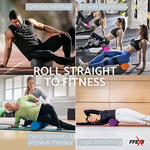 Foam Roller - Rodillo de Espuma para Espalda / Back, Pilates Ejercicio, Rulo Yoga, Masaje Muscular Piernas, Gym Roll, Terapia, Estiramiento, Puntos Gatillo [EVA - 40CM - Black]