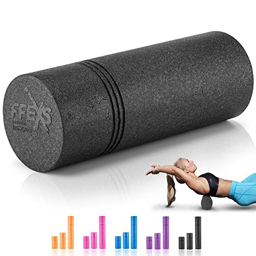 Foam Roller - Rodillo de Espuma para Espalda / Back, Pilates Ejercicio, Rulo Yoga, Masaje Muscular Piernas, Gym Roll, Terapia, Estiramiento, Puntos Gatillo [EVA - 40CM - Black]