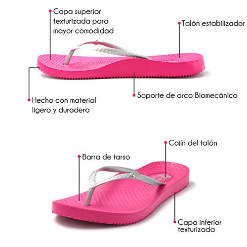 FOOTACTIVE Chanclas Ortopédicas Tiki Girl - PINK M 38.5/39.5 EU