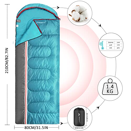 Forceatt Saco de dormir de 3 estaciones, uso interior y exterior, impermeable, apto para adultos y adolescentes, saco de dormir tipo mochila, apto para acampar y actividades al aire libre