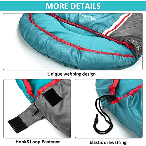 Forceatt Saco de dormir de 3 estaciones, uso interior y exterior, impermeable, apto para adultos y adolescentes, saco de dormir tipo mochila, apto para acampar y actividades al aire libre