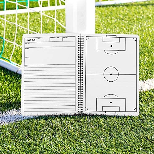 FORZA Cuaderno para Entrenadores de Fútbol con 100 Hojas – Plantillas de Juego para Entrenamientos (Formato A4/A5) (A5)