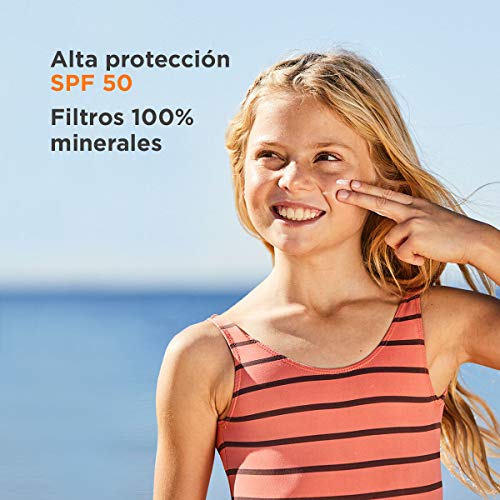 Fotoprotector ISDIN Fusion Fluid Mineral Baby SPF 50 - Protector solar facial formulado para la piel de niños y bebés, Filtros 100% físicos, Apto para pieles atópicas, 50 ml