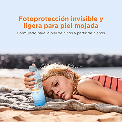 Fotoprotector ISDIN Pediatrics Transparent spray Wet Skin SPF 50 - Protector solar corporal para niños, invisible, ligero, para piel mojada, 250 ml