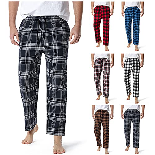 Franela Suave para Hombre Pantalones de Pijama Casual Pantalones de Yoga Inicio